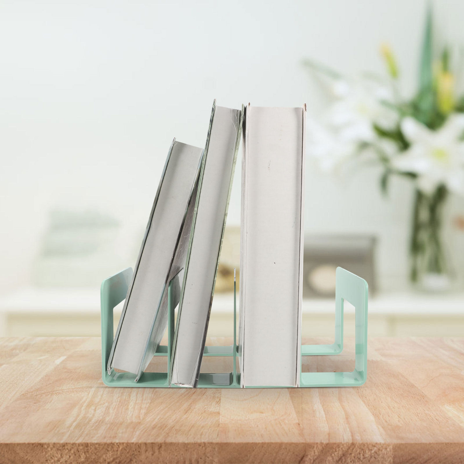 Magazine Holder Rack - 卓上本棚、雑誌ファイルラック、大容量のブックホルダー、重い本を立てて収納できるブックエンド、書類整理用