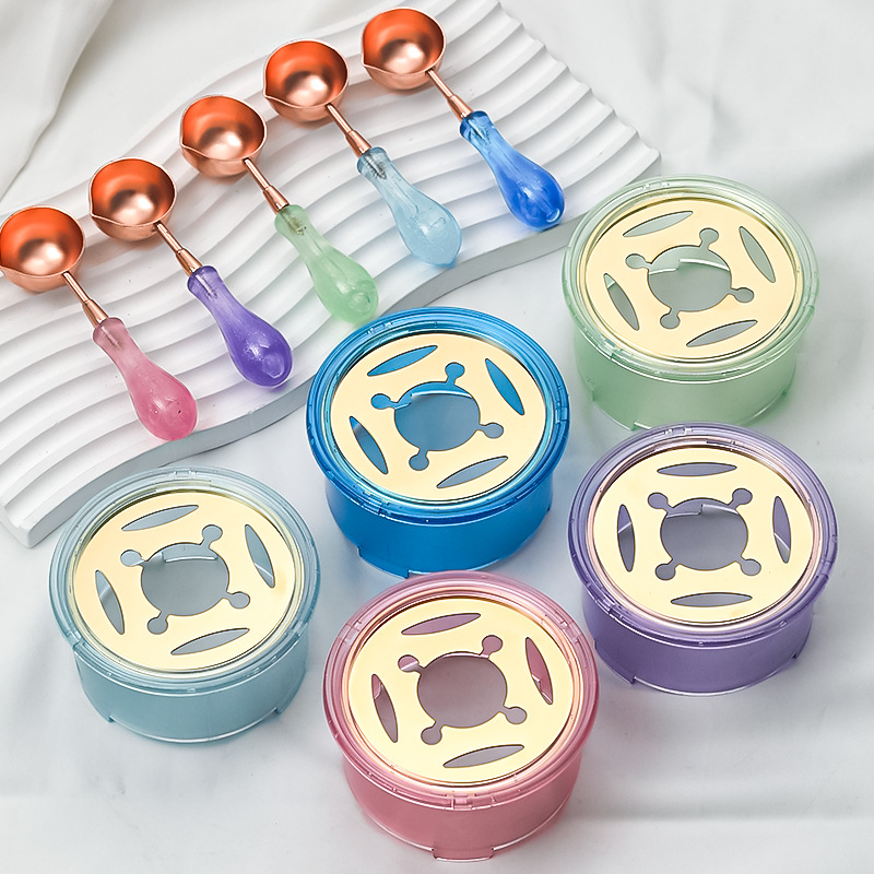 Wax Seal Stamp Set - ワックスシールウォーマーキット、溶解スプーン付きワックスシール炉 シールワックス溶解炉ツール、ワックスシールビーズまたはシーリングワックスを溶かすためのツール