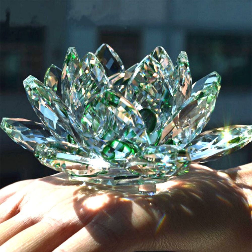 60-140mm クリスタル蓮の花の置物、蓮の花の装飾、多色 - Paper Weight Crystal のレビューと価格