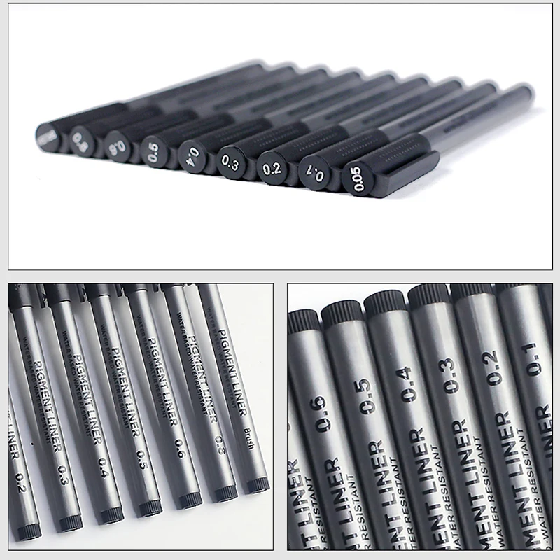 9本セット、顔料入りの極細ペン、スケッチや漫画、カリグラフィ - Copic Marker Sketch のレビューと価格