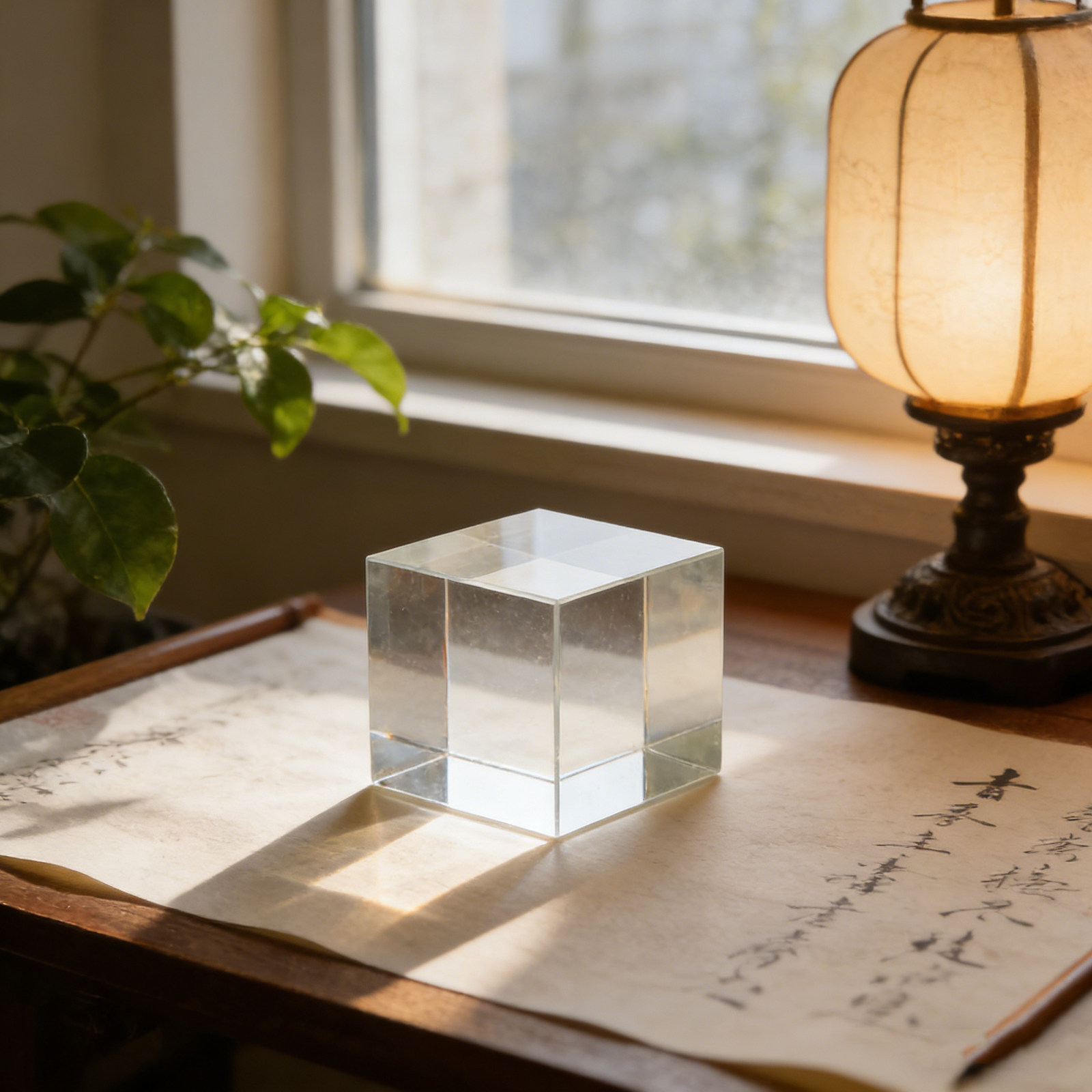 正方形の透明クリスタル製ペーパーウェイト。重厚感があり、透明 - Paper Weight Crystal のレビューと価格