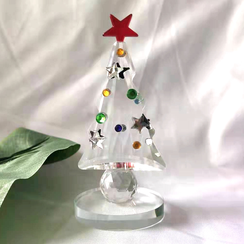 クリスタルクリスマスツリー置物ホリデー文鎮コレクションお土産 - Paper Weight Crystal のレビューと価格
